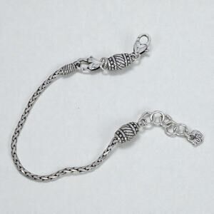 Brighton Charm Bracelet Barrel Beads Silver Plated Double Lobster Clasp 7-8"